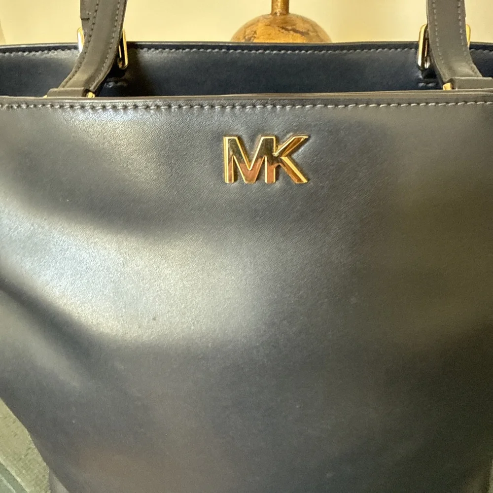 Michael Kors Mott Medium Tote Leather Admiral Blue Shoulder Bag